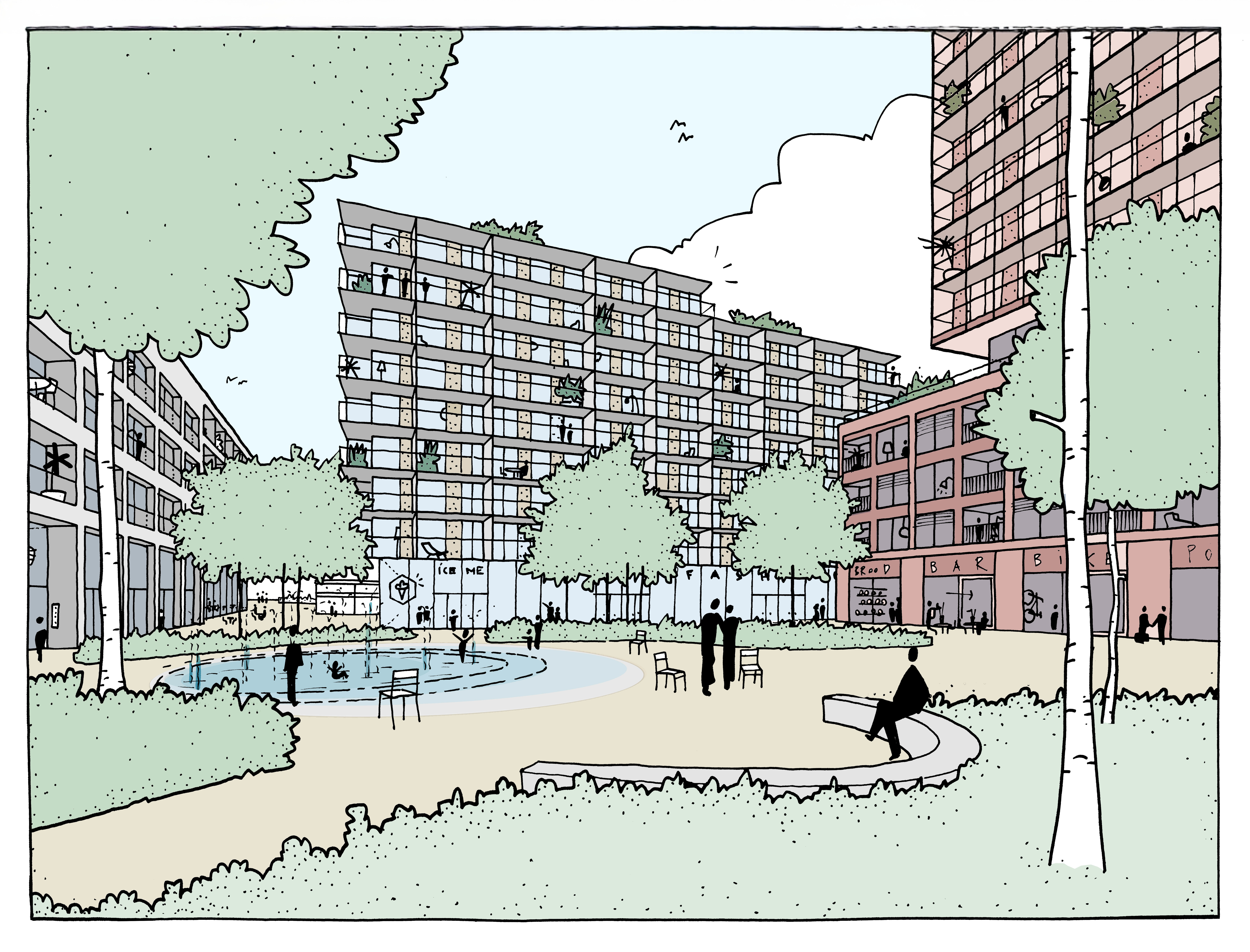 Schets Koepel District waterplein 20250812